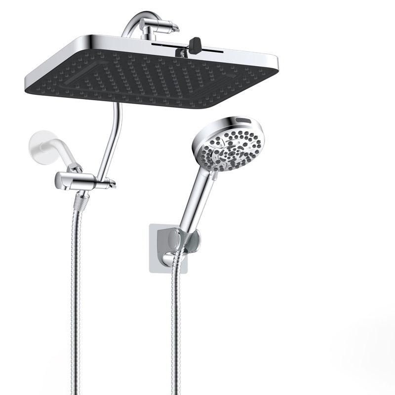 Ultraflow Pro 5-Spray 13" Rainfall Shower System With Dual High-Pressure Heads & 10 Customizable Modes, Chrome