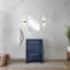 Meuble-lavabo bleu marine 24 po X P 20 po D, dessus en quartz blanc et robinet chromé-117978775