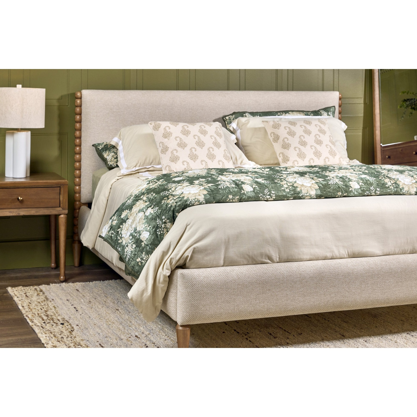 August Upholstered Platform Bed, King