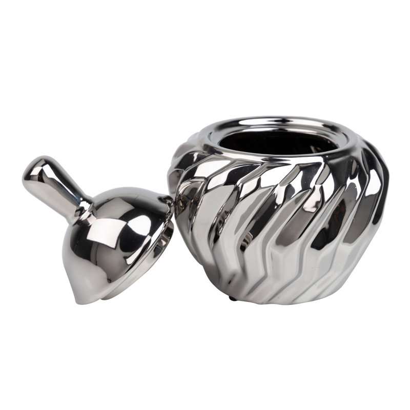 Emiline Silver 20Cm Ceramic Apothecary Jar