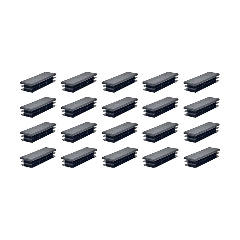 Outwater Plastic 1" X 3" Rectangular Insert End Caps For Tubing, Finishing Plug For Rectangular Tubing Chair Glide, Floor Protector, Fits Multi Gauge Tubing, USA Made, 20 Pack