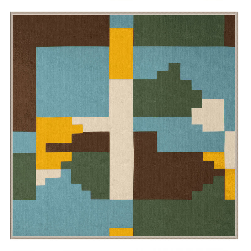 Blocky Horizons Rug, Square 5'
