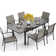 Argyri 6 - Person Metal Patio Dining Set with Extendable Rectangular Table