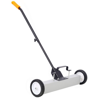 Balai ramasseur magnétique 24 po, à bouton poussoir avec dégagement, pour collection d'aiguilles à clous, capacité de 30 livres