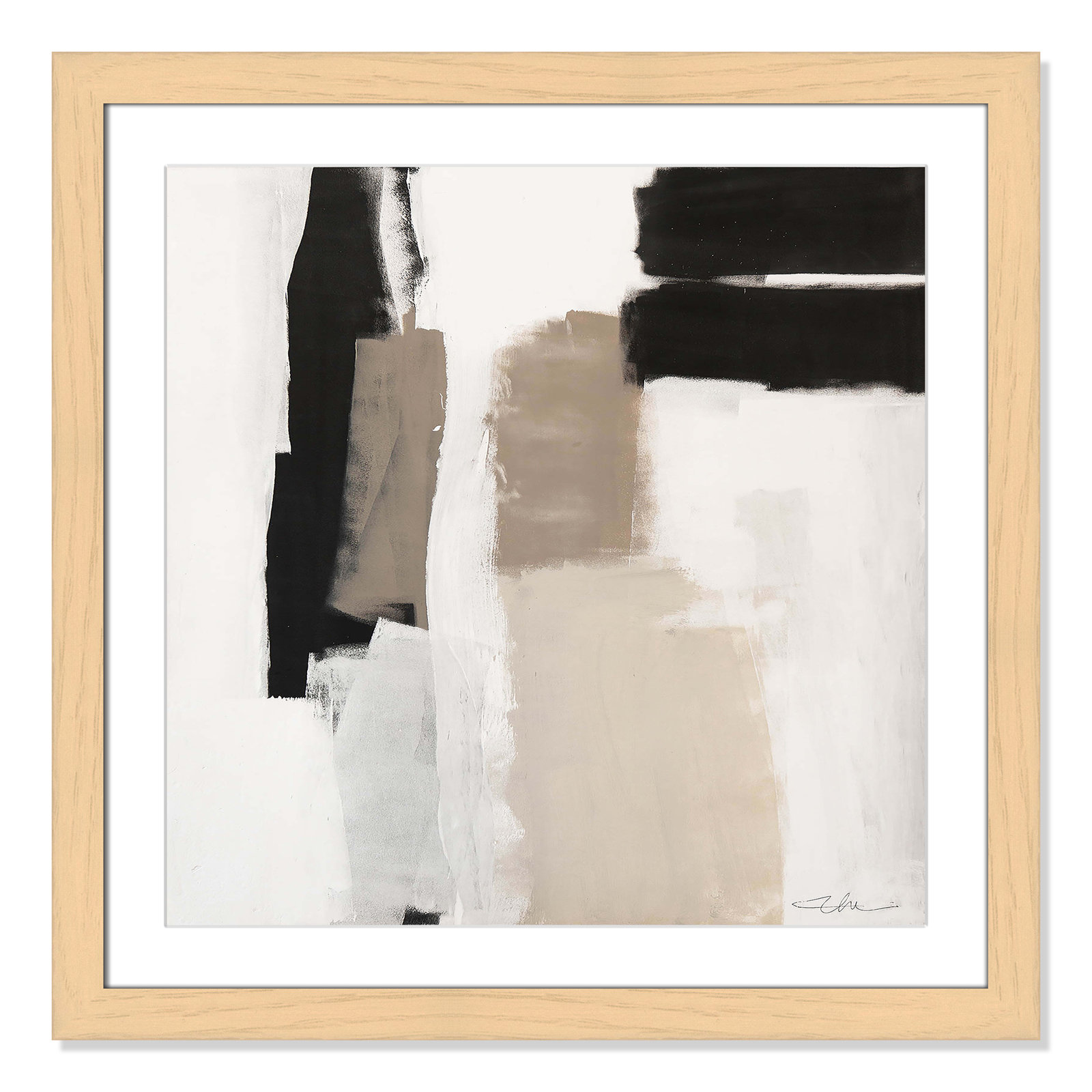 Earth Scapes II-A Print by Casa Fine Arts, 29" H x 29" W x 1.25" D, Natural Cube Framed