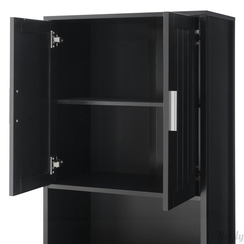 70.9" High Freestanding Tall Bathroom Cabinet with Drawer,Soft-Close Doors,Adjustable Shelves, Black