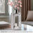 10" Fluted Opening Reflective Silver Ceramic Vase-459996424