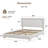 Boucle Bed Frame,Upholstered Bed Frame With Headboard, Surface Cover Soft Cloud Bed Frame Easy Assembly, No Box Spring Required-1804579946-1804579945