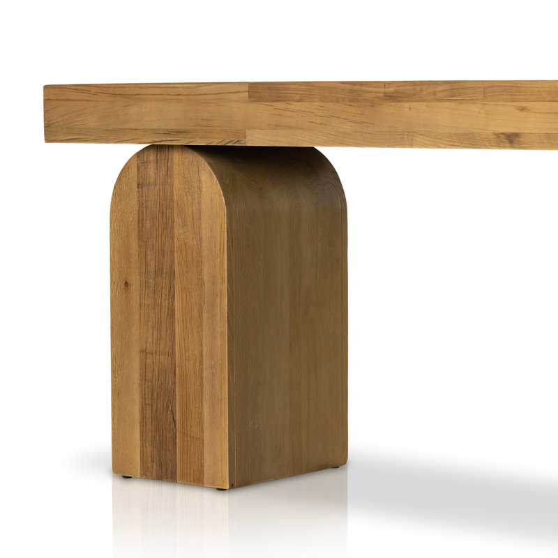 Keane 78'' W Solid Wood Console Table, Natural Elm Veneer