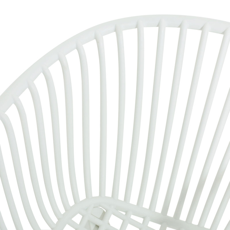 Ensemble d'extérieur d'extérieur 7 pièces Paito (chaise de salle à manger blanche 6 pièces avec table de salle à manger en bois d'acacia)