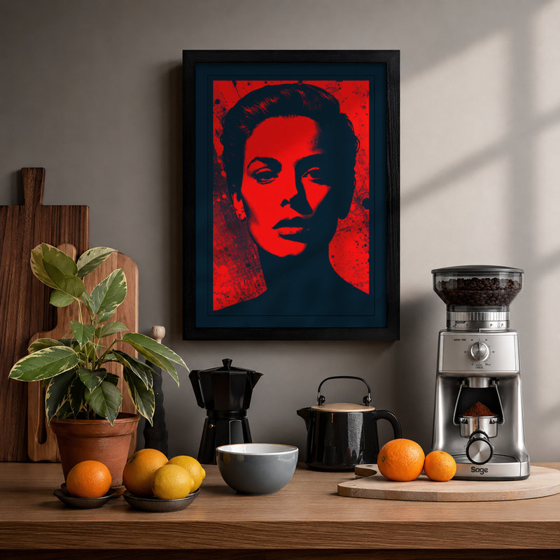 Bold Profile Portrait Modern - Print, Black, A4 - 29.7 x 21.0 cm