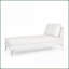 Chaise longue minimaliste moderne pour une personne - Tissu doux pour le salon / la chambre à coucher | Ivoire | Tissu | Dossier rembourré