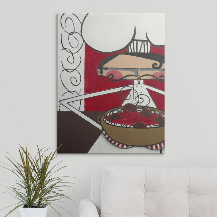 «Yother Spaghetti» par Terri Burris, reproduction d'art, H 36 po x l 27 po x P 1,5 po, Toile