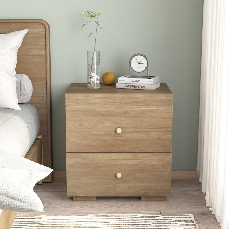 Holle Solid + Manufactured Wood Nightstand, Natural