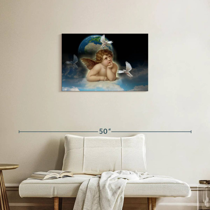 Leisha Pondering Cherub, 20" H x 30" W