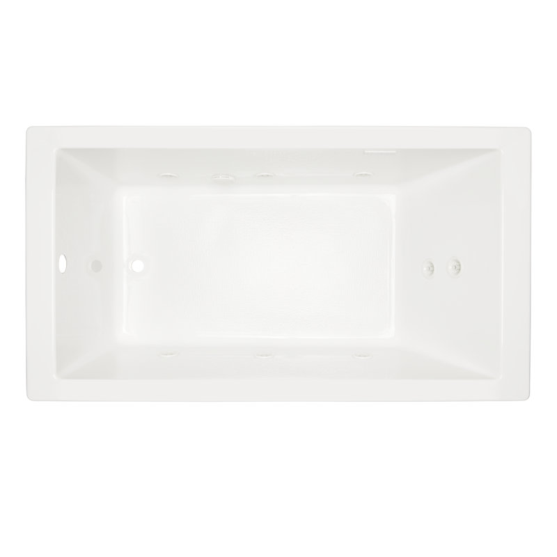 Signature Hardware 60" x 32" Sitka Acrylic Alcove Whirlpool Tub  Left Drain, Center-Front
