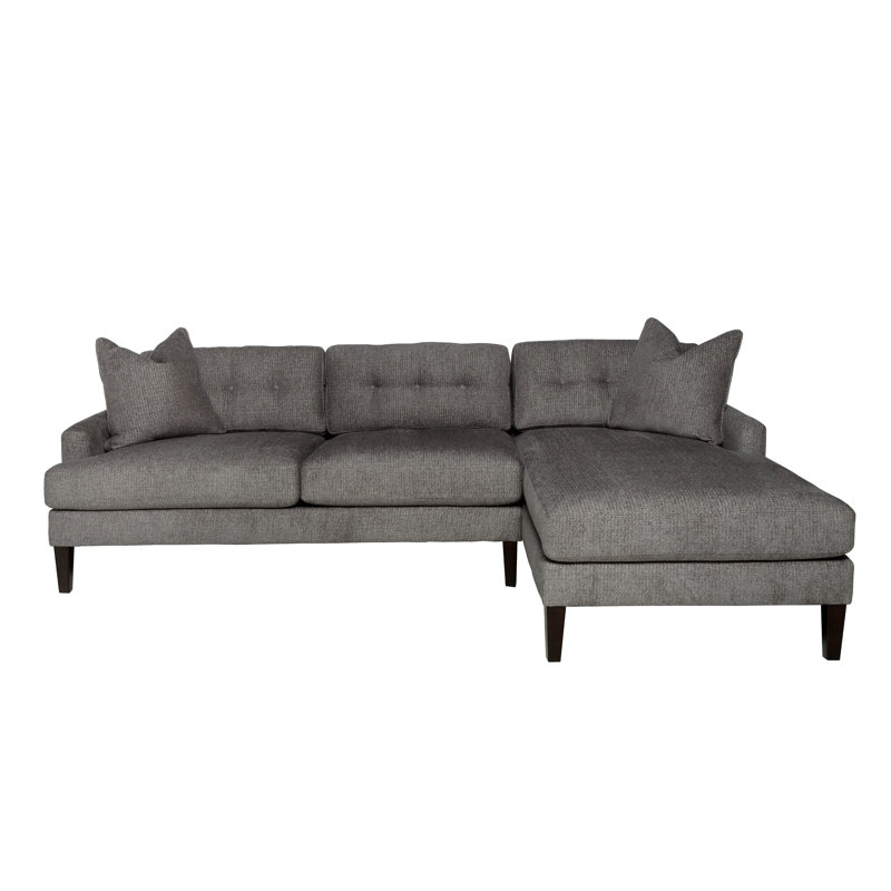 Canapé modulaire de coin 108,5 po, Gris / brun, Face à la droite