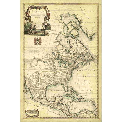 " Antique Map Of America III "
