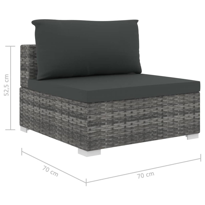 Agostiña 8 Piece Sectional with Cushions, Gray, Gray