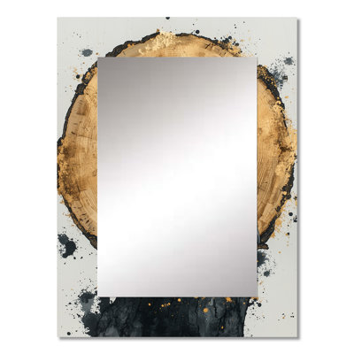 Dalk Owl Into Golden Forest Landscape II - Owl Unique Wall Mirror, Grey Mirror, Printed Metal Art