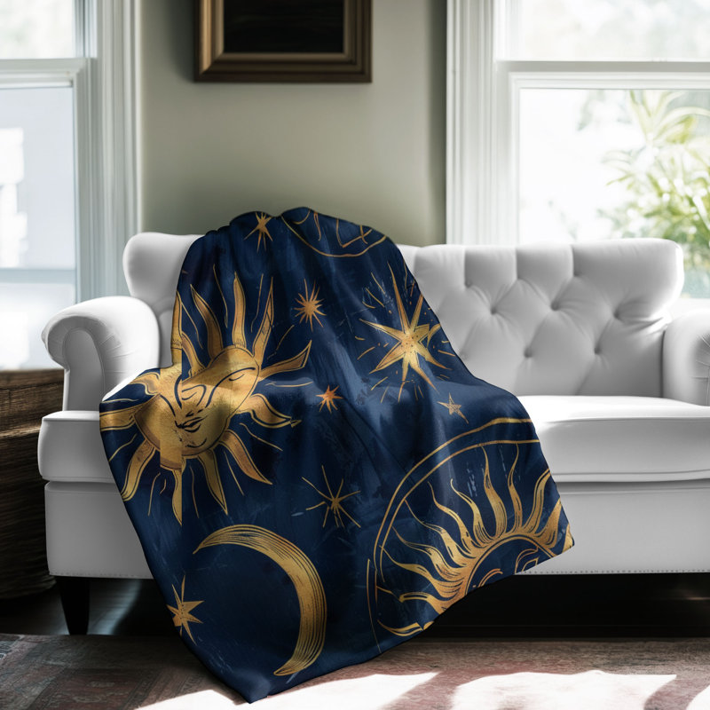 Celestial Designs - Couverture sherpa de qualité supérieure 1 pièce, L 80 po x l 60 po