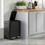 41.8×35.3×45.5 Cm Stainless Steel Step On Multi-Compartment Rubbish & Recycling Bin - 30L