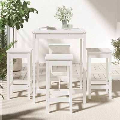 Obed 4 - Person Pine Solid Wood Patio Dining Set Rectangular Table
