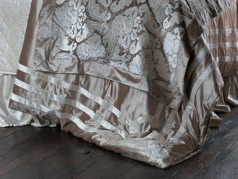 Angie Luxurious Champagne & Ivory Velvet King Duvet Cover