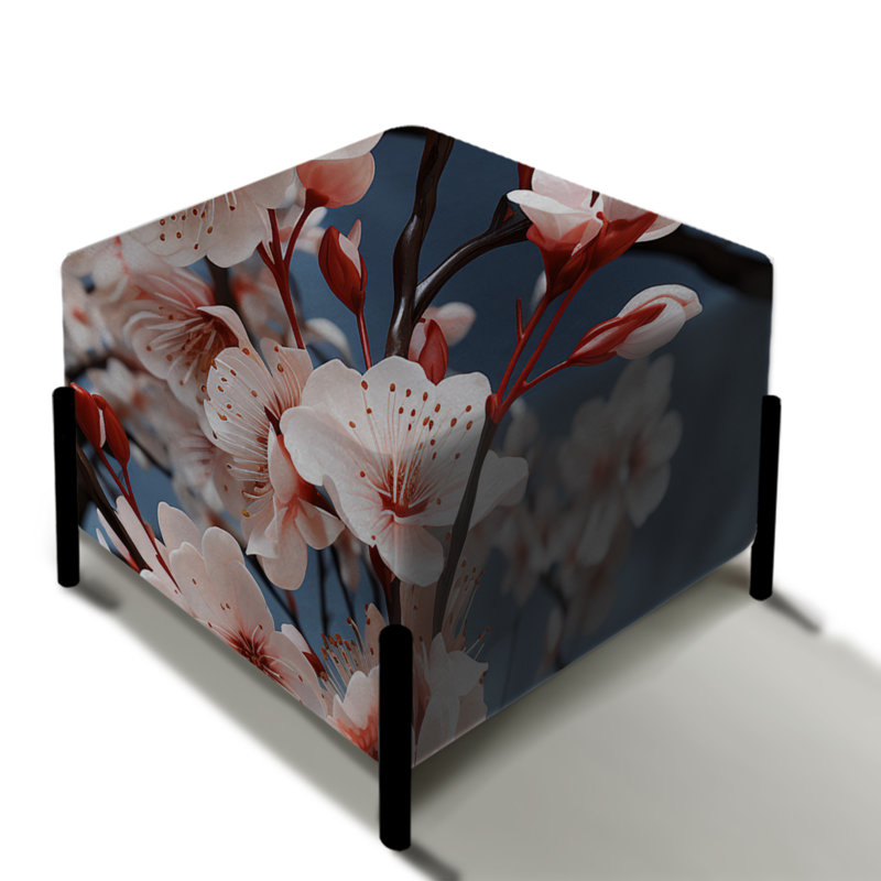 Cherry Blossom Whispers - Repose-pieds carré oriental