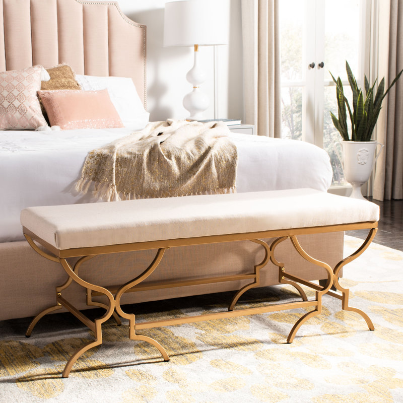 Rainn Linen Upholstered Bench, Beige