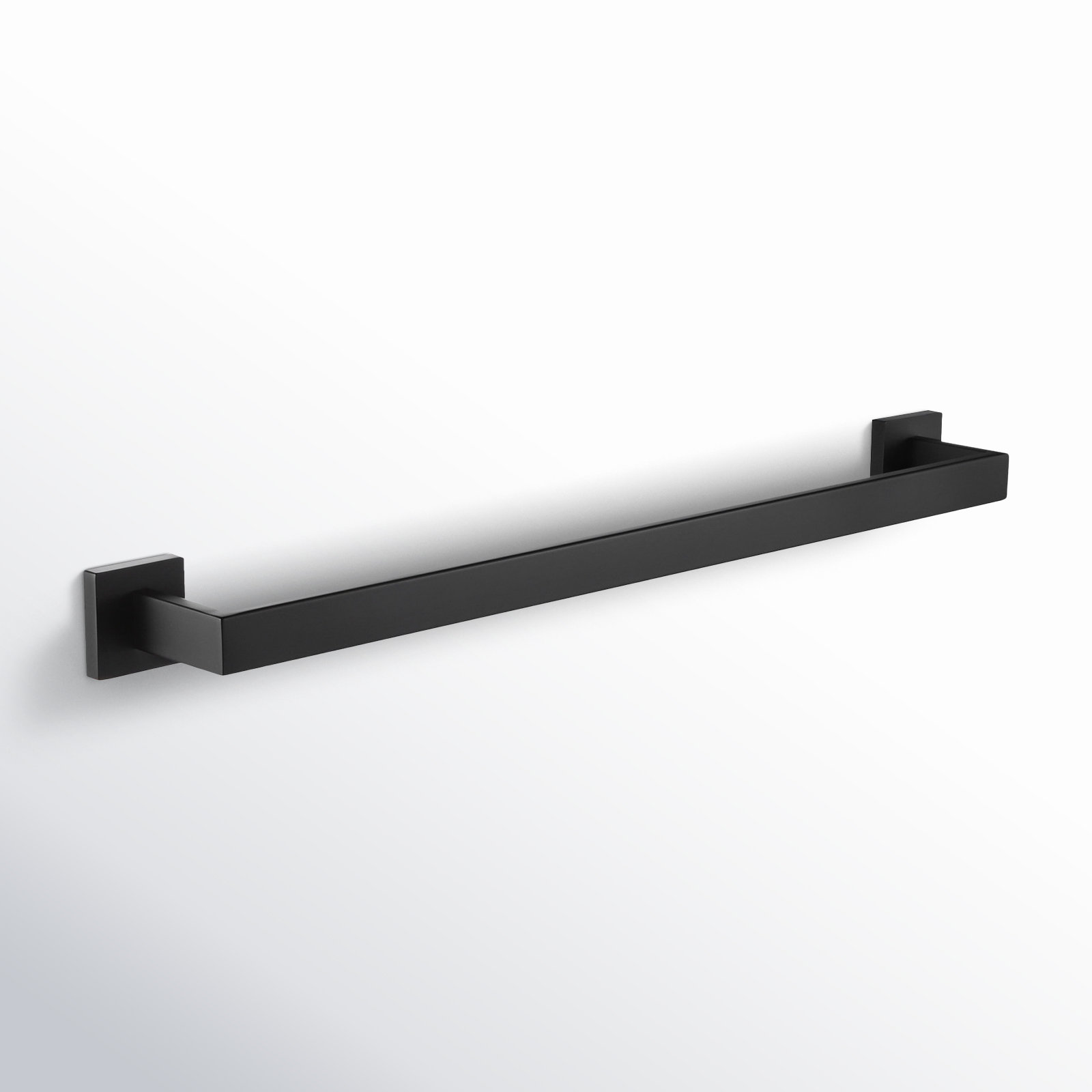 26" Wall Mounted Towel Bar, Matte Black, 2" H x 25.5" W x 3" D
