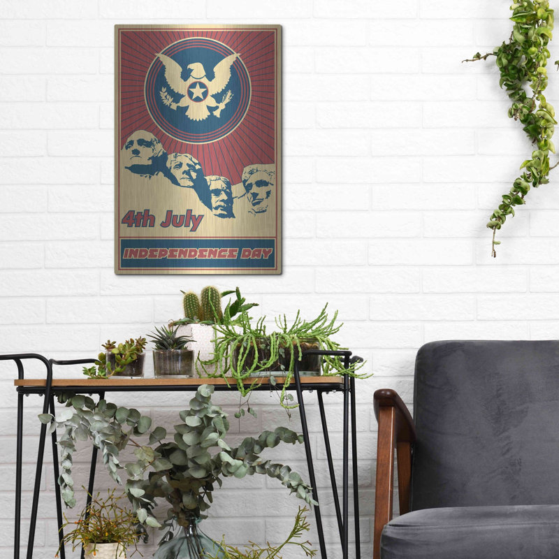 'Independence Day Rushmore' Metal Wall Art, 16" H x 12" W