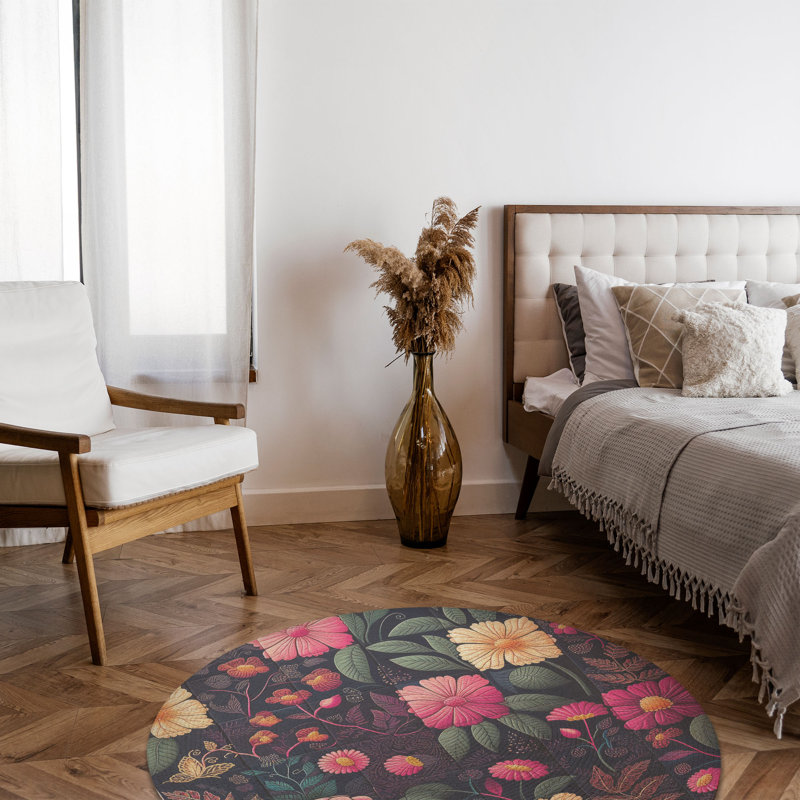 Tapis tressé Petal Harmony, Rond 5 pi