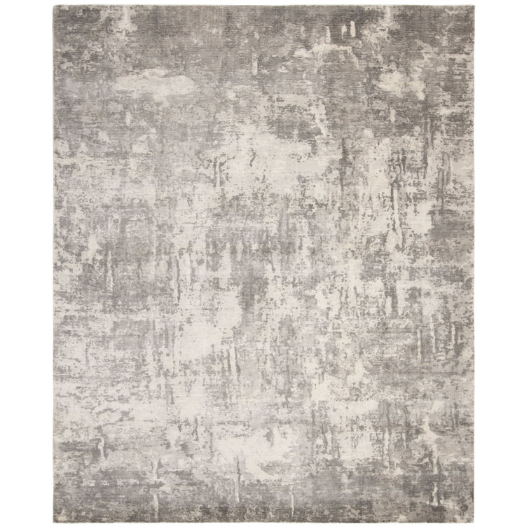 Mcelroy Abstract Hand-Woven Flatweave Grey Area Rug