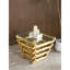 24 po, table de bout carrée moderne en acier inoxydable, table d'appoint en verre trempé transparent, table basse de salon, style moderne