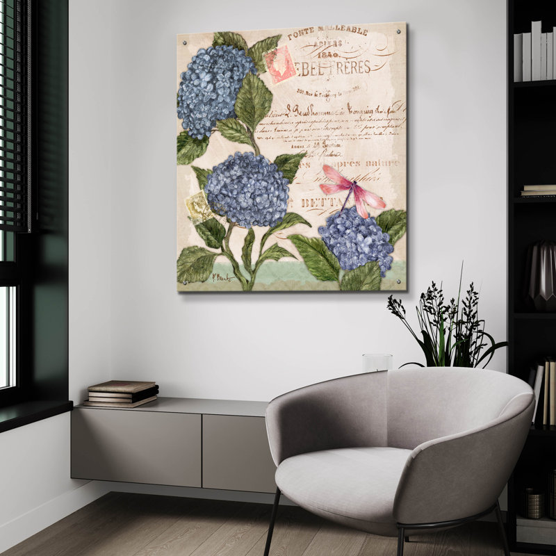 " Parisian Hydrangeas I " by Paul Brent, 36" H x 36" W x 0.2" D