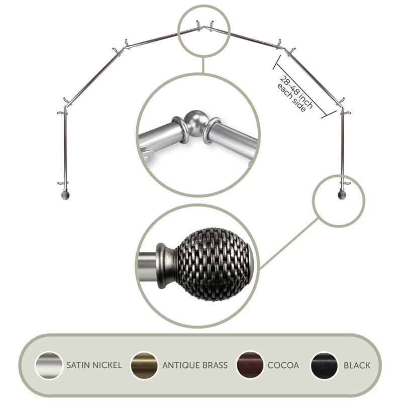 28.00'' to 48.00'' 0.81'', Satin Nickel, 28" - 48" (each side)