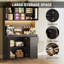 Armoire de cuisine de 71 po de hauteur avec tablettes réglables, espace pour micro-ondes et station de charge-14850873