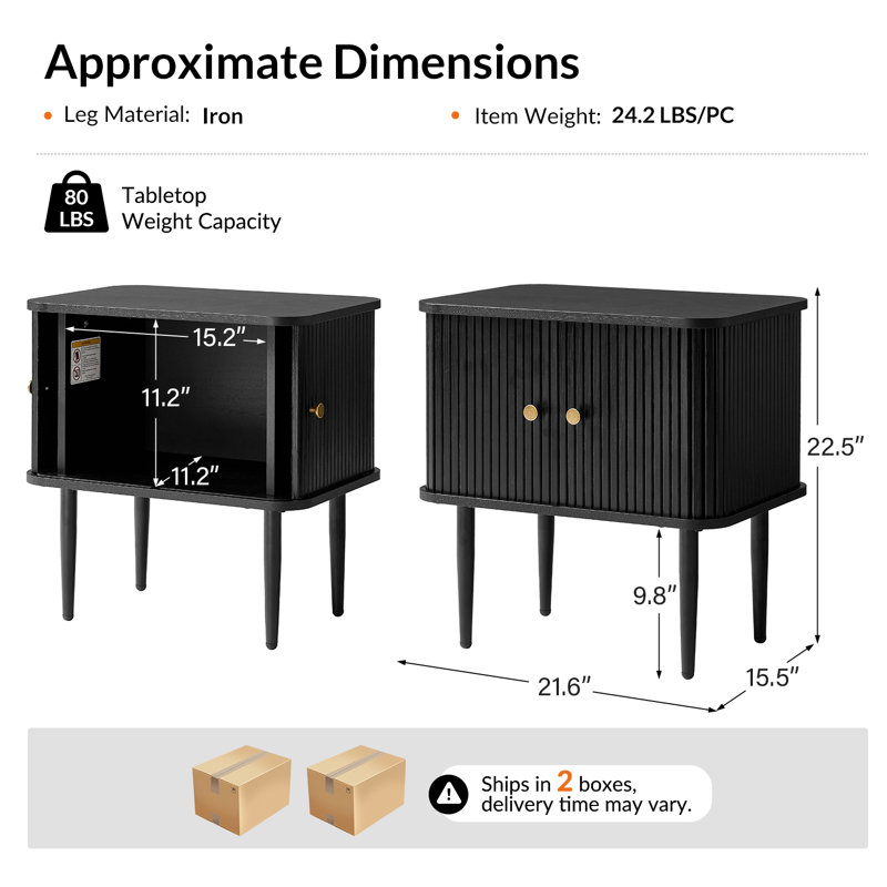 Ensemble de 2 tables de bout Vetter Modern, Noir
