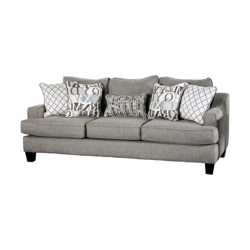 89.4" W Transitional Sofa, Bluish Gray