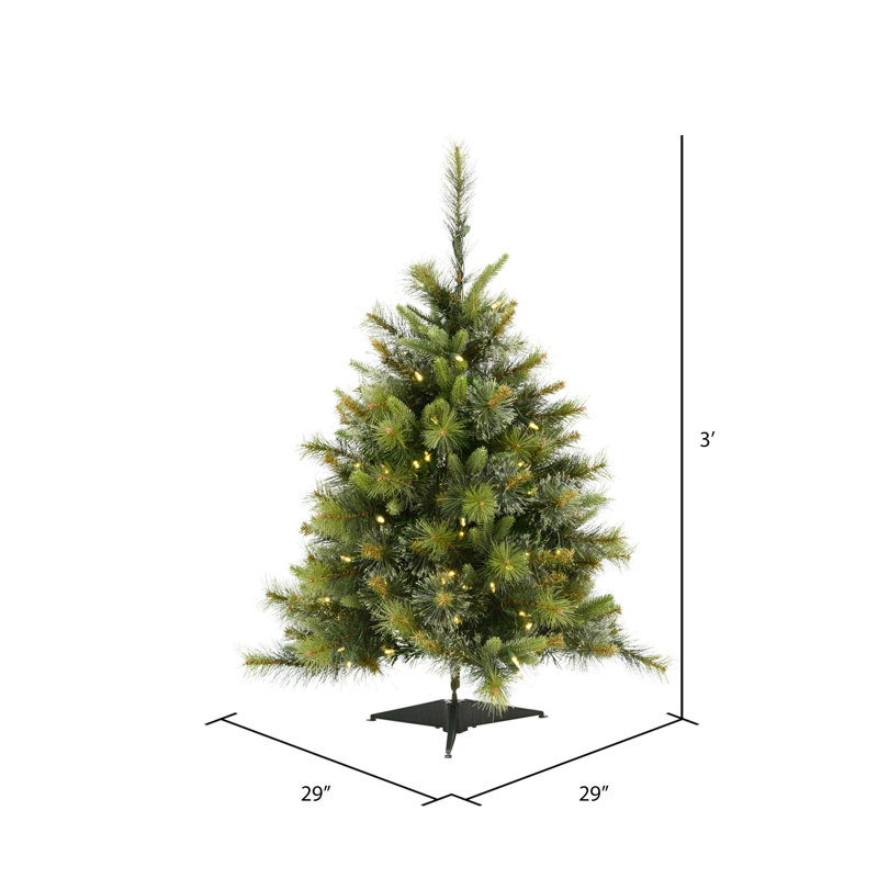 15' Cashmere Pine Christmas Tree with 3850 LED Lights with Stand, Warm White LED, 3' H