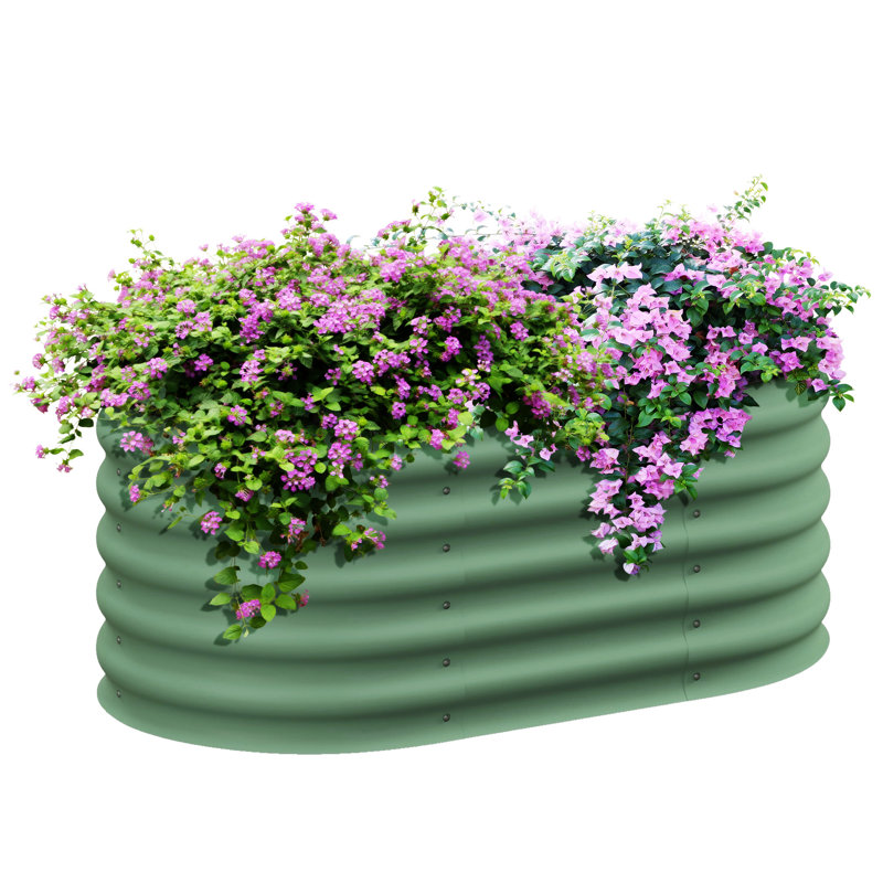 Ensemble de jardin surélevé galvanisé 3,5 pi x 2 pi x 1,4 pi Outsunny, Vert