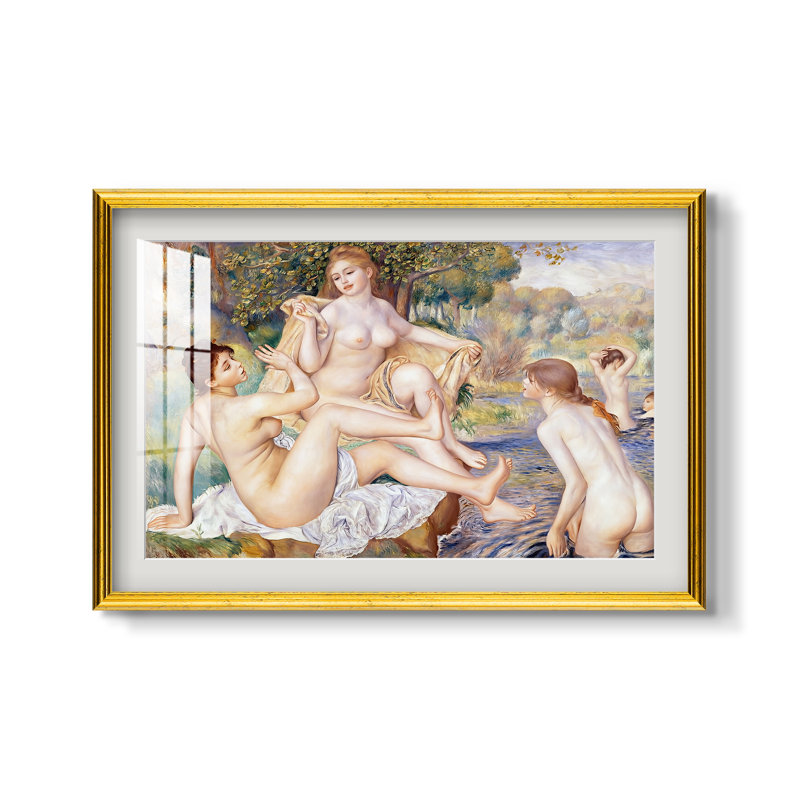 Les grandes baigneuses (Les Grandes Baigneuses), 1884-1887-Pierre-Auguste Renoir-Custom Framed Print, 20x28 INNER SIZE