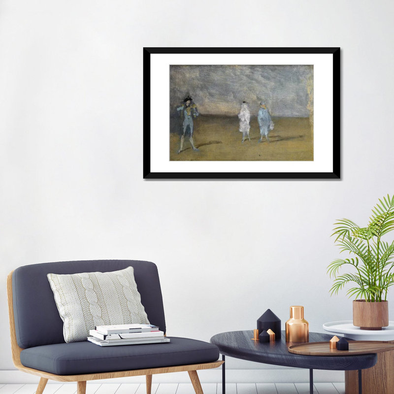 «Harmony in Blue The Duet», reproduction d'art murale, papier d'art encadré, 24 po x 32 po, Papier encadré, Black