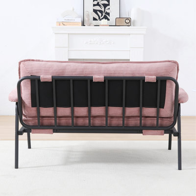The 53" pink Sofa offers a spacious layout in the small apartment,easily handling various scenarios from watching movies to working