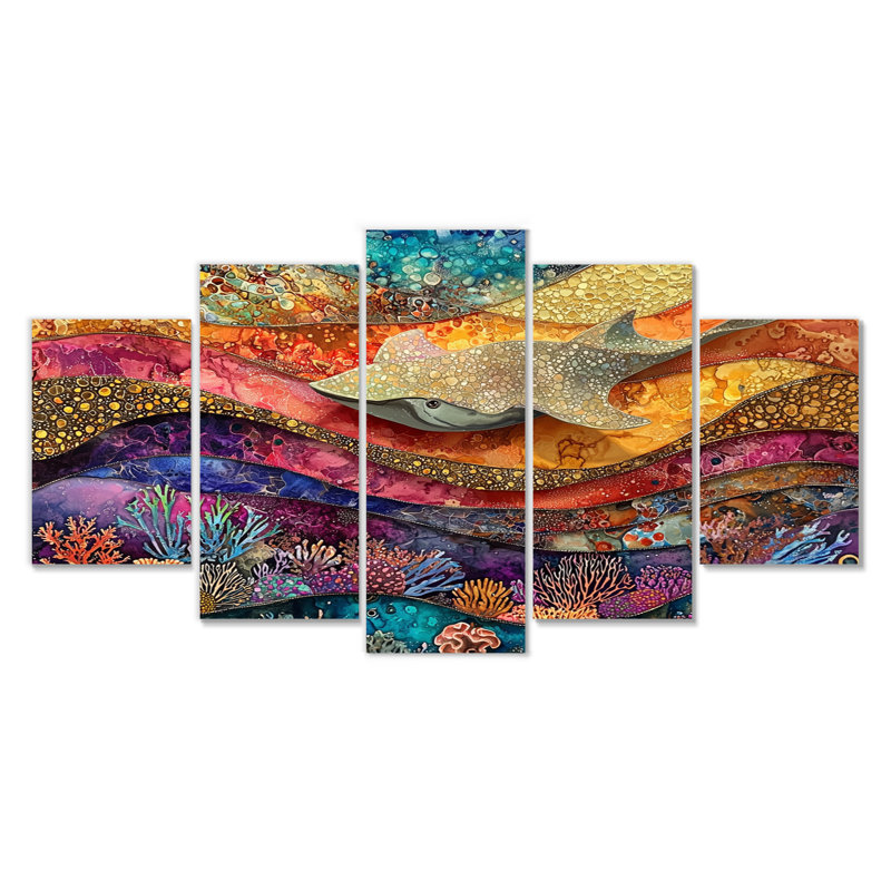 Abstrait Stingray dans l'aquarium Collages I - art mural Stingray - décoration murale diamant