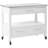 Elixabeth Contemporary Rectangular Kitchen Cart in Stainless Steel and White