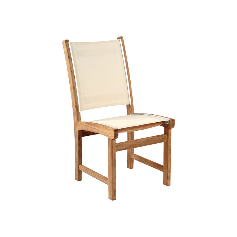 St. Tropez Teak Patio Dining Side Chair, Slate