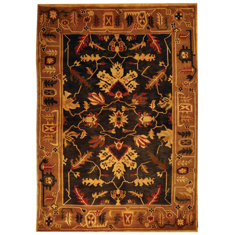 Tibetan Brown Area Rug, Rectangle 6' x 9'