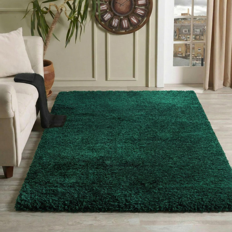 Esterly Solid Colour Shag Area Rug, Rectangle 120 x 170cm